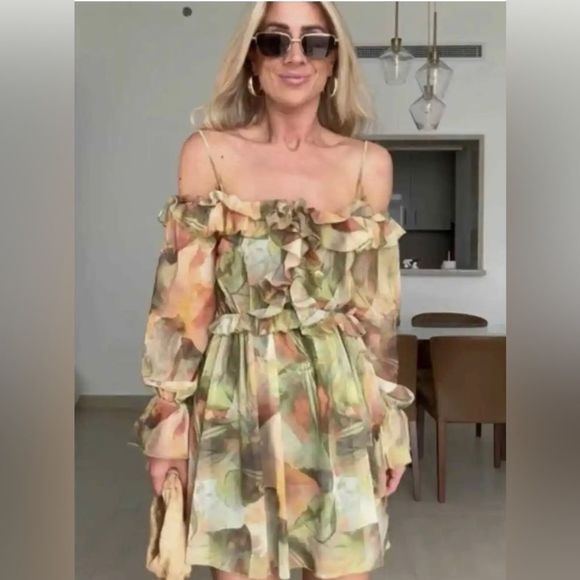 ZARA Printed Tulle Dress - Picture 8 of 14